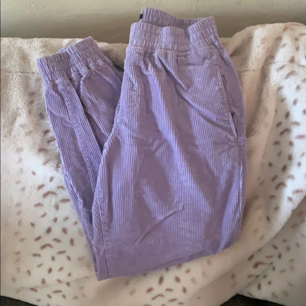 Lavender purple corduroy jogger pants size S
